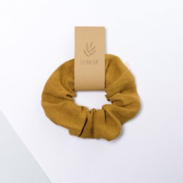 Scrunchie z organicznego lnu, barwionego roślinnie