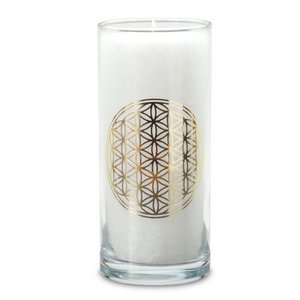 Magic candle, flower of life, 30348fol, white, Ø approx. 6 cm, h approx. 14 cm
