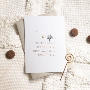 Card Sinterklaas Kapoentje | gold foil