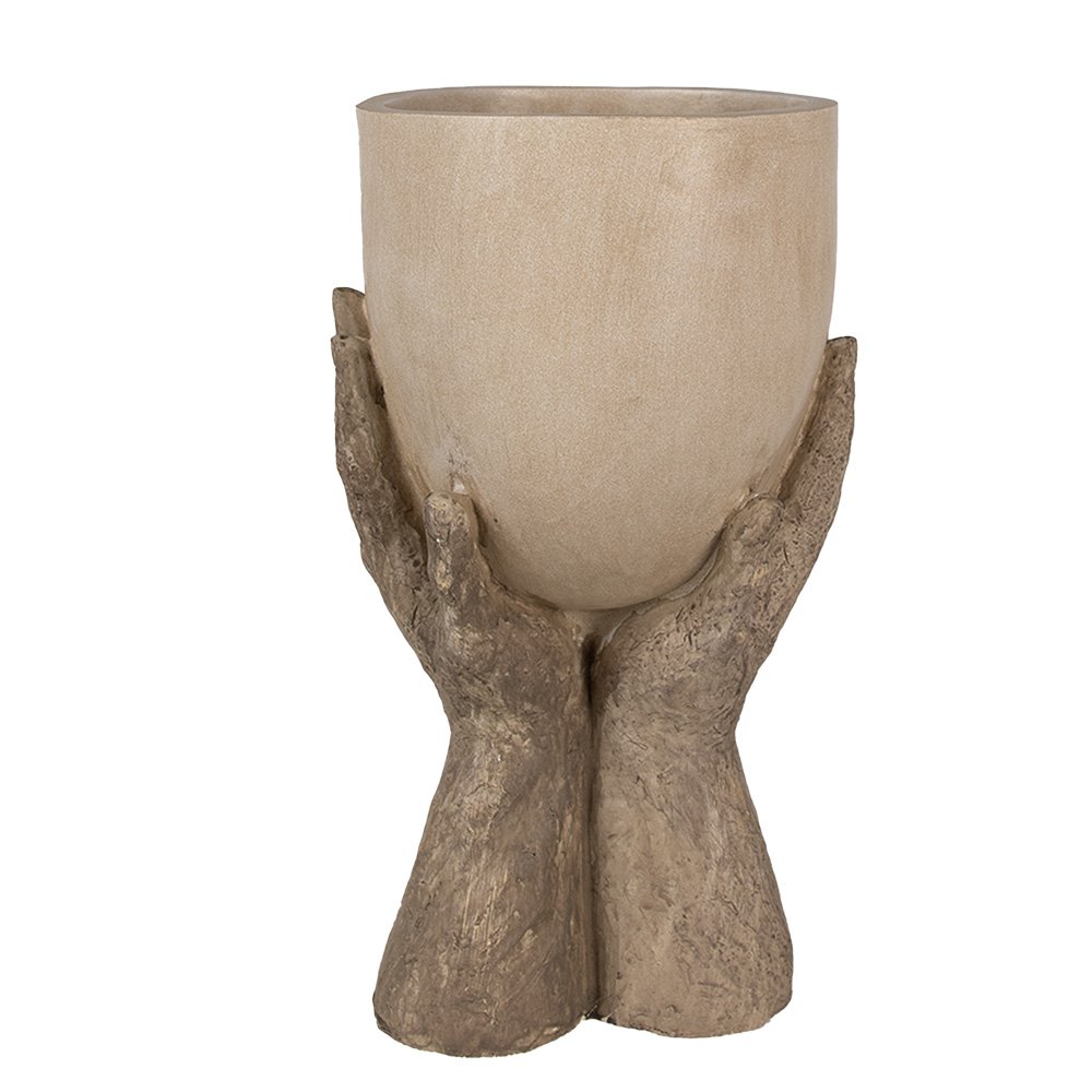 Bloempot Handen 37 cm Beige Polyresin Plantenpot