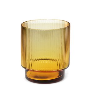 Gerippter Retro-Glasbecher 325 ml – Bernstein