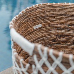 Opbevaringskurv PURA | Plantekurv | Vasketøjskurv (hvid) lavet af bananfiber (3 størrelser)