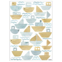 Akvarel både wallsticker