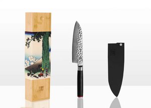 Santoku Damascus multifunctioneel mes - lemmet van 180 mm