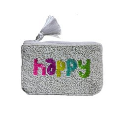  Handcrafted beaded heart-shaped pouch in a vibrant multicolored design, perfect as a gift.