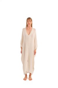 Crinkle-Leinen-Kaftan (3324) 63 % Viskose, 23 % Baumwolle, 14 % Leinen