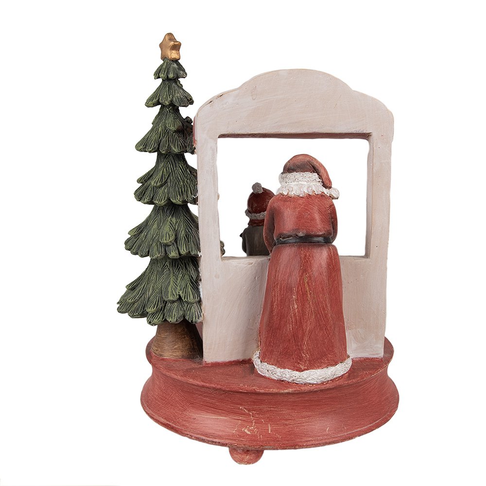 Muziekdoos Kerstman 24 cm Rood Polyresin Kerstdecoratie