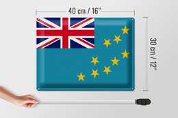 Blechschild Flagge Tuvalu 40x30cm Flag of Tuvalu