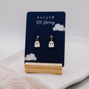Earrings ghost acrylic stainless steel - lightweight stud earrings autumn halloween