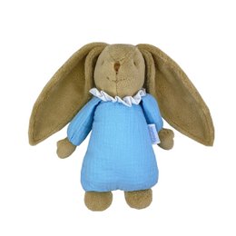  Soft, plush rabbit angel doll in sky blue dress with organic cotton material.