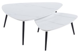 NIDO IBIZA CERAMIC WHITE / BLACK COFFEE TABLE. OK1487 (8472)