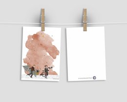 Postkarte - Serie 'Weihnachten' - 'Wie man diesen Baum nach Hause bringt' - Cargo-Bike