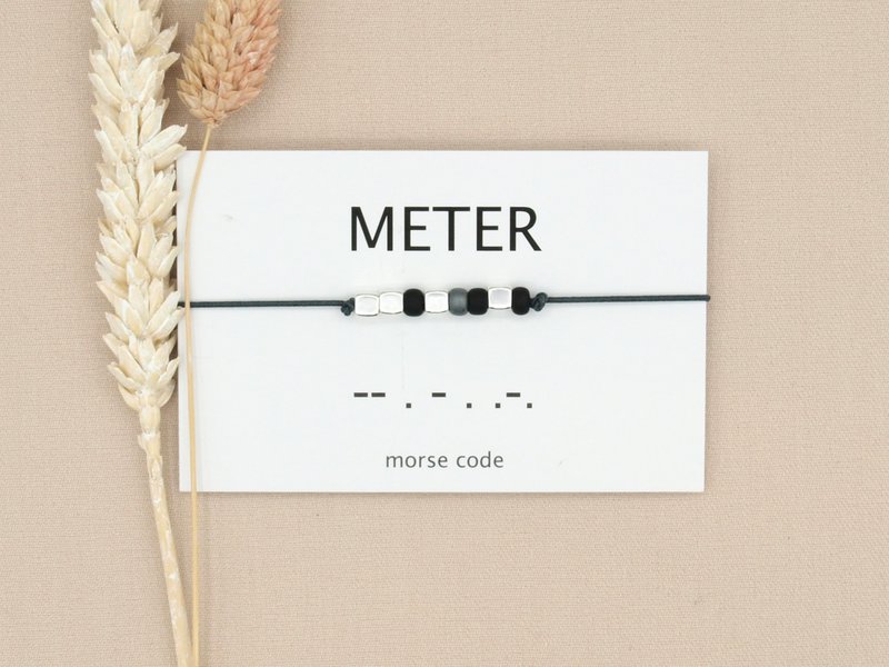 Morse code armband meter (zilver,rosé goud,goud)