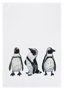 Tea towel white, Penguins