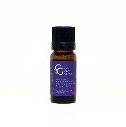 Organic fine lavender essential oil, 10mL bottle, for aromatherapy and personal care uses.