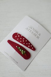 Pinzas para el pelo árbol de navidad + lunares