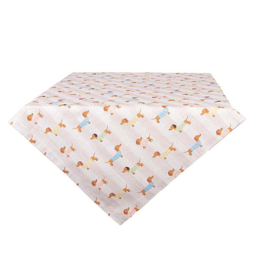 Tafelkleed 100x100 cm Beige Katoen