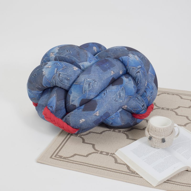 Knotty Knot Large Knot Cushion - Blue Jeans