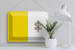 Tin Sign Flag Vatican City 40x30cm Flag Vatican City