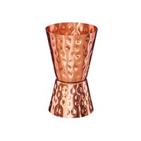 3 and 5 cl cocktail measuring cups made of pure copper, handmade