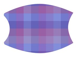 Blue and purple plaid face mask, reusable cotton face mask with floral pattern.