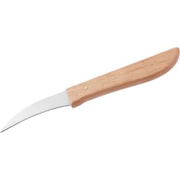 A paring kitchen knife with a wooden handle made of Nirosta steel, suitable for vegetable preparation.