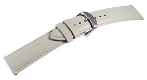 Gr 20 mm Uhrenarmband aus Echtleder in grau, genäht