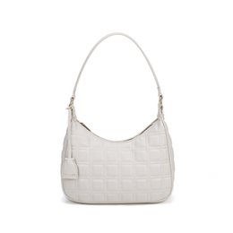  Quilted shoulder bag, curved hobo style, available in beige, black, blue, red, taupe, white
