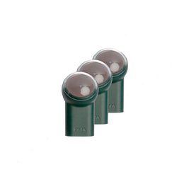  Three green grow light beams with adjustable stall length for indoor plant cultivation.