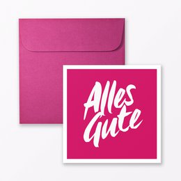 Glückwunschkarte "Alles Gute" quadratisch inkl. Umschlag