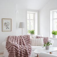 Liny blanket L - Pale Pink