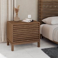 Tanner Two Drawer Ash Wood Nightstand in Roux