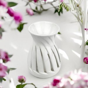 Parfümbrenner Serie Céramy – weißes Corta – Kerzenhalter aus lackierter Keramik – Diffusion von Duftwachs, ätherischen Ölen – dekorative Geschenkidee