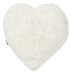 Valentine - Fluffy Heart Cushion - Ivory