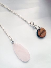 Rozenkwarts Teardrop Hanger Sterling zilveren ketting