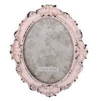Photo frame 12x15 cm pink polyresin flowers photo frame
