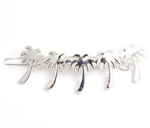Silver hair clip palm