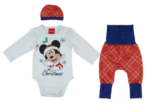 3 pcs Disney Mickey Mouse Festive Outfit for Boys, White-Blue-Red