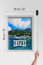 Tin Sign Travel 30x40cm Capri Italy Island Sea Vacation