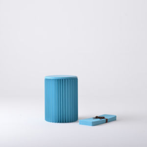 Foldable Circular Paper Table - Blue