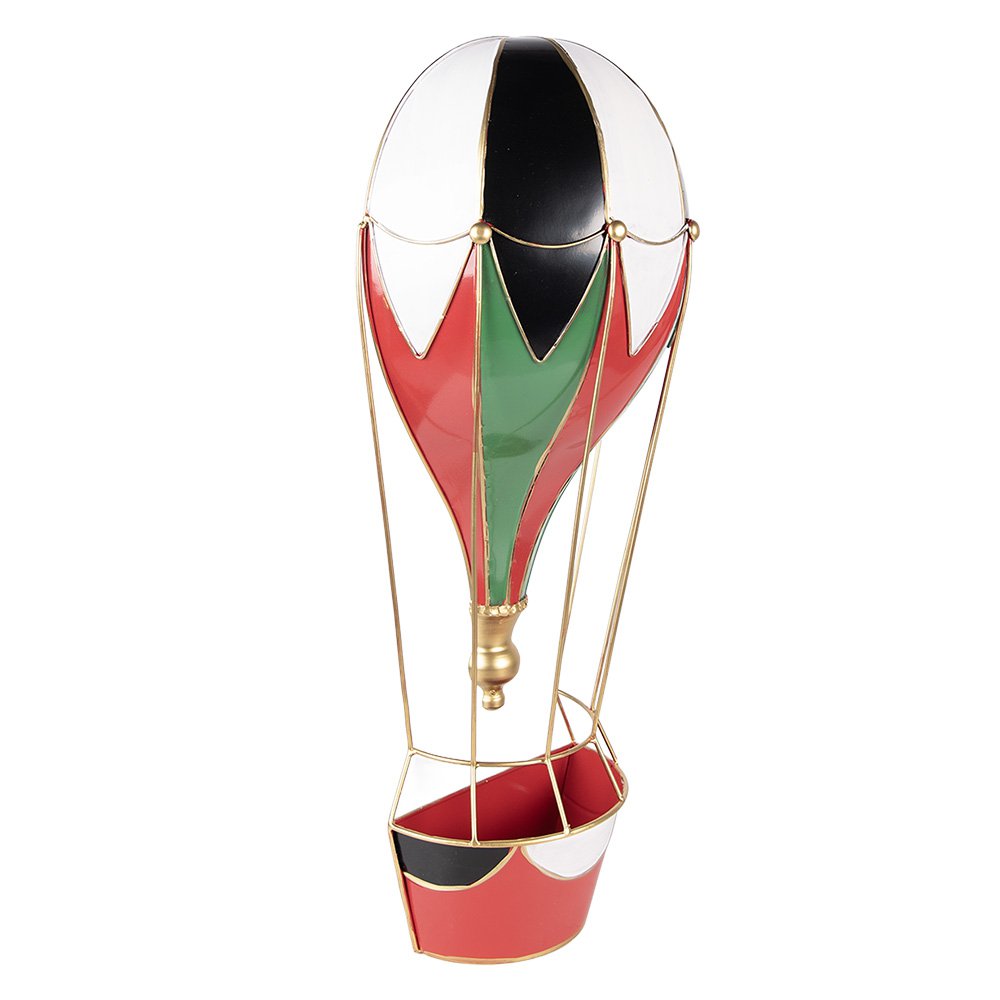 Kerstdecoratie Beeld Luchtballon 26x14x62 cm Rood Metaal