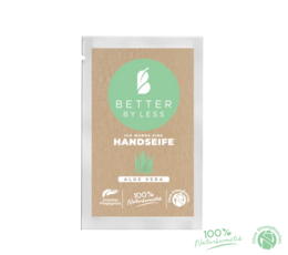 Hand soap refill sachet with aloe vera, natural ingredients, eco-friendly packaging.