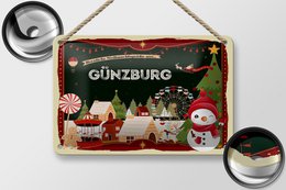 Tin sign Christmas greetings GÜNZBURG gift decoration 18x12cm
