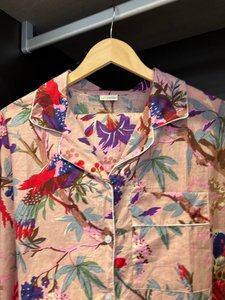 Light Pink Flowers and Birds Indian Cotton Pyjama Set