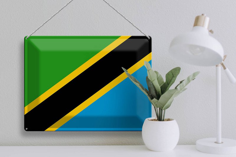 Tin Sign Flag of Tanzania 40x30cm Flag of Tanzania