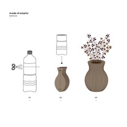 Faltbare Pappvase - oval