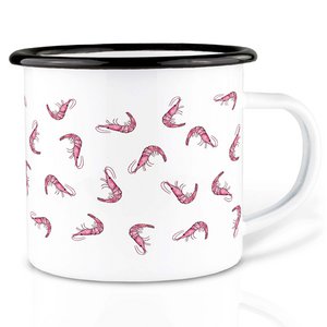 Emailletasse – Shrimp Cocktail