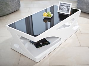 Coffee table 120x60x38 cm white/black