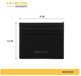 Haiden Hider Card Holder - Luxury Mini Thin Small Wallet Card Holder - Black - Leather