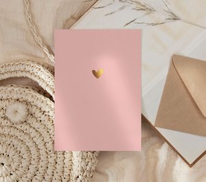 Karte | Mit Goldfolie Herz